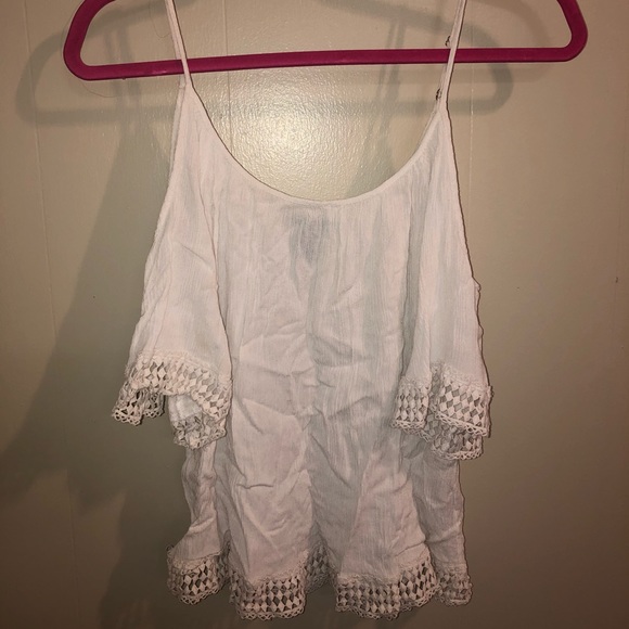 Shoulder cut out white flowy top - Picture 1 of 3